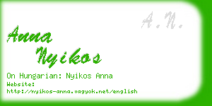 anna nyikos business card